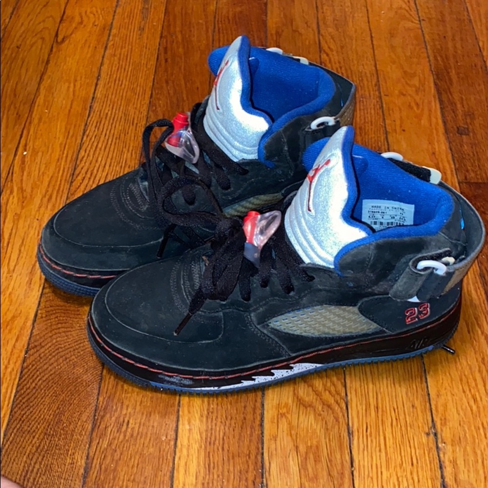 Air Jordan 5s black/blue/red